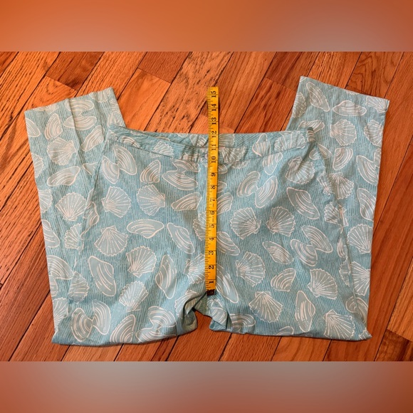 VTG Lilly Pulitzer Seashell Print Pants Light Blue Womens Size 12 Ankle Straight - Picture 12 of 12